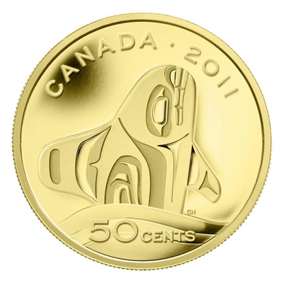 2011 Canada 50-cent Orca Whale 1/25oz. Fine Gold Coin (TAX Exempt)