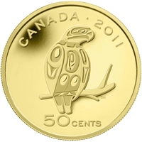 RDC 2011 Canada 50-cent Peregrine Falcon 1/25oz. Gold (No Tax) COA is bent