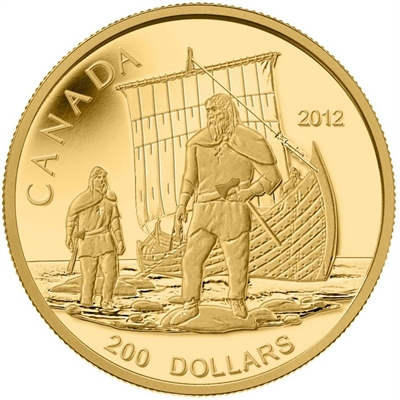 2012 Canada $200 The Vikings 24K Pure Gold Coin (TAX Exempt)