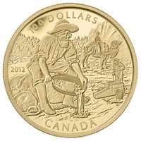 2012 Canada $100 Cariboo Gold Rush 150th Anniversary 14K Gold Coin
