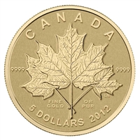 RDC 2012 Canada $5 Maple Leaf Forever 1/10oz. Fine Gold (No Tax) impaired