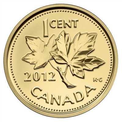 RDC 2012 Canada 1-cent Farewell to the Penny 1/25thoz. Gold Coin (No Tax) Scuffed Box