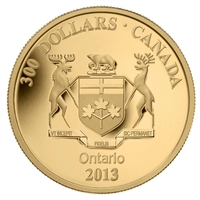 2013 Canada $300 Provincial Coat of Arms - Ontario 14K Gold Coin