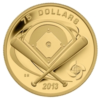 2013 Canada $75 Baseball Diamond 1/4oz. Fine Gold Coin (TAX Exempt)