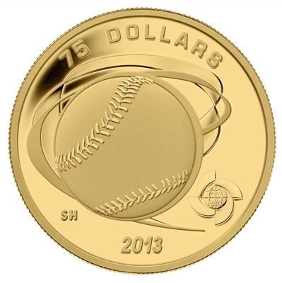 2013 Canada $75 Baseball - Hardball 1/4oz. Fine Gold Coin (TAX Exempt)
