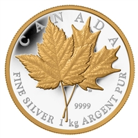 2013 Canada $250 Maple Leaf Forever Kilo with Gold Plating (No Tax) scratched capsule