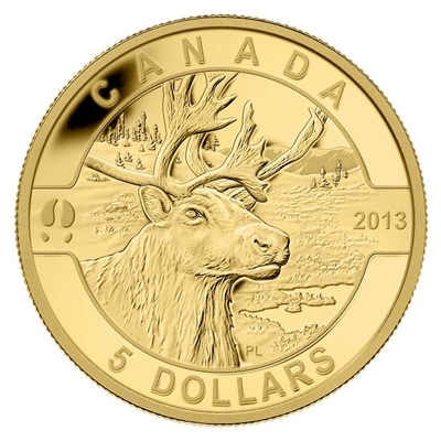 2013 $5 O Canada - The Caribou (#4) Fine Gold Coin (No Tax)