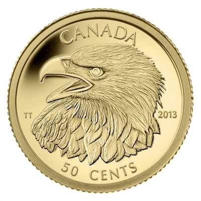 2013 Canada 50-cent Bald Eagle 1/25oz. Gold Coin (No Tax)