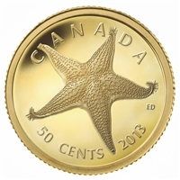 2013 Canada 50-cent Sea Creatures - Starfish 1/25oz. Pure Gold (No Tax)