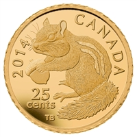 2014 Canada 25-cent Chipmunk Pure Gold Coin (TAX Exempt)