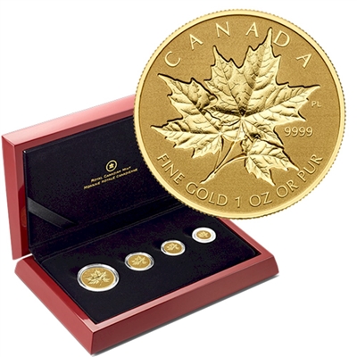 2014 Canada The Maple Leaf Pure Gold Fractional Set (No Tax) - 128188