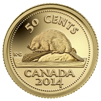 2014 50-cent Canada's Classic Beaver 1/25oz. Pure Gold (No Tax)