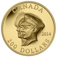 2014 Canada $200 75th Anniversary First Royal Visit Gold (No Tax)