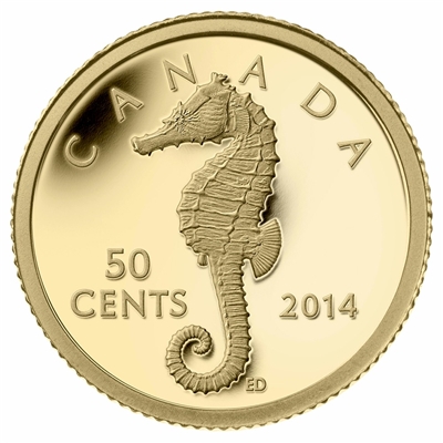 2014 Canada 50-cent Sea Creatures - Seahorse (#2) 1/25oz. Gold Coin (No Tax)