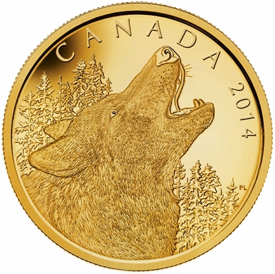 2014 Canada $1250 Howling Wolf Half Kilo Pure Gold Coin (TAX Exempt)