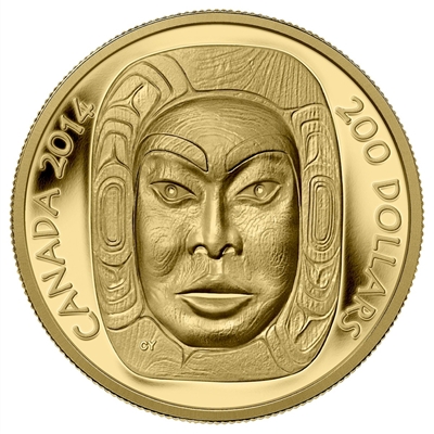 2014 Canada $200 Matriarch Moon Mask Pure Gold Coin (No Tax) - 130515