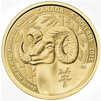 2015 Canada $5 Year of the Sheep 1/10oz. Gold Coin (TAX Exempt)