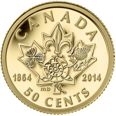 2014 Canada 50-cent Quebec & Charlottetown Conferences 1/25oz. Gold (No Tax)