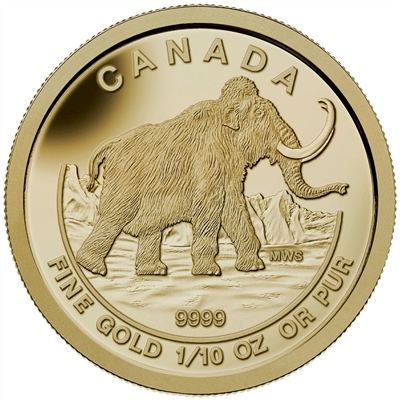 2014 Canada $5 Prehistoric Animals - The Woolly Mammoth 1/10oz. Gold (No Tax)