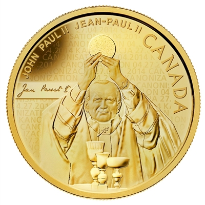2014 Canada $25 Pope John Paul II Pure Gold Coin (TAX Exempt) - 132612