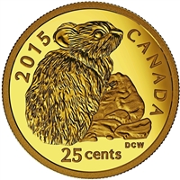 2015 Canada 25-cent Rock Rabbit 0.5g Pure Gold Coin (TAX Exempt)