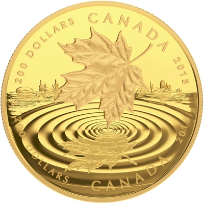 2015 Canada $200 Maple Leaf Reflection Pure Gold Coin (No Tax) 142759