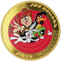 2015 Canada $100 14KT Looney Tunes Bugs Bunny & Friends Gold & Pocket Watch