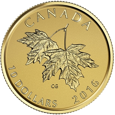 2016 Canada $10 Maple Leaves with 2003 Effigy 1/4oz. Pure Gold Coin (No Tax)
