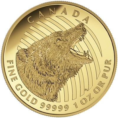 2016 Canada $200 Roaring Grizzly Bear Pure Gold Proof (No Tax) 148920