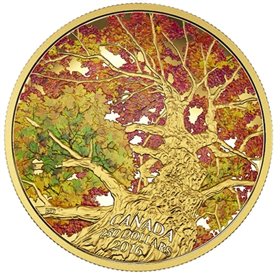 2016 Canada $250 Maple Canopy Kaleidoscope of Colour Gold (No Tax)