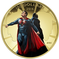 2016 Canada $100 Batman VS Superman Dawn of Justice 14K Gold Coin (scratched capsule)