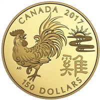 2017 Canada $150 Lunar Year of the Rooster 18K Gold Coin
