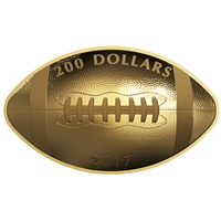 2017 Canada $200 Football-Shaped and Curved Pure Gold Coin (No Tax)