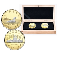 2017 Canada $1 30th Anniversary of the Loonie Pure Gold 2-coin Set (No Tax)