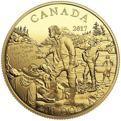 2017 $200 Great Canadian Explorers - Alexander Mackenzie Pure Gold (No Tax)