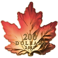 2017 Canada $200 Autumn Fire Shaped Maple Leaf 1oz. Pure Gold (No Tax)