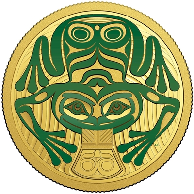 2018 Canada $100 Frog Reveals A Gift 14k Gold Coin