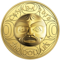 2018 Canada $200 Gold Ancestor Moon Mask Ultra High Relief (TAX Exempt)