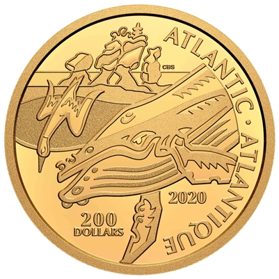 2020 $200 Canadian Coastal Symbols: The Atlantic Pure Gold (No Tax)