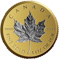 2018 Canada $200 30th Ann. of the Silver Maple Leaf 1oz. Pure Gold Incuse (No Tax)