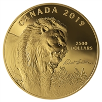 2019 Canada $2,500 Into the Light - Lion Pure Gold Coin (No Tax)