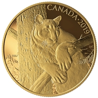 2019 Canada $350 Canadian Wildlife Portraits - The Cougar Pure Gold (No Tax)