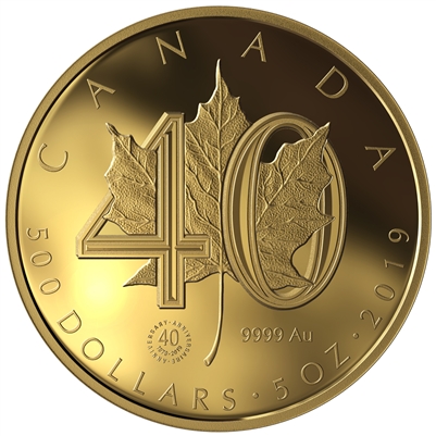 2020 Canada $500 40th Anniversary of the Gold Maple Leaf Pure Gold Coin (No Tax)
