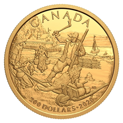 2020 Canada $200 Early Canadian History: New France Pure Gold (No Tax)