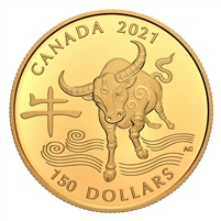 2021 Canada $150 18KT Year of the Ox Gold Coin