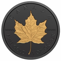 2020 Canada $200 Rhodium-Plated Incuse 1oz. Gold Maple Leaf (NO Tax)