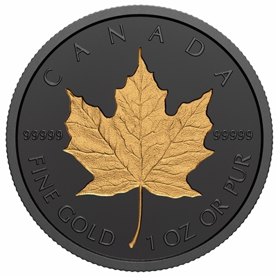 2020 Canada $200 Rhodium-Plated Incuse 1oz. Gold Maple Leaf (NO Tax)