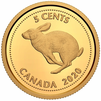 2020 Canada 1/10th oz. Tribute to Alex Colville: 1967 5-cent Pure Gold Coin (No Tax)