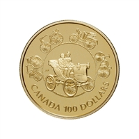 1993 Canada $100 The Horseless Carriage 14K Gold Coin