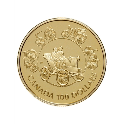 1993 Canada $100 The Horseless Carriage 14K Gold Coin